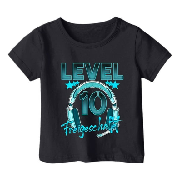 Toddler Boys Shirts & Tops Birthday Letter Print Crew Neck Short Sleeve Pullover Tops Outwear,Black,3-4 Years