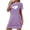 Purple, variant on MOJOGO Valentine's Day Nightgowns & Sleepshirts for Women Plus Size Short Sleeves Printd Homewear Crewneck Sleepwear Mini Dresses Orange S