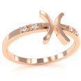 thumbnail image 2 of Pisces Zodiac Sign Diamond Ring In Solid 14k Rose Gold, 2 of 6