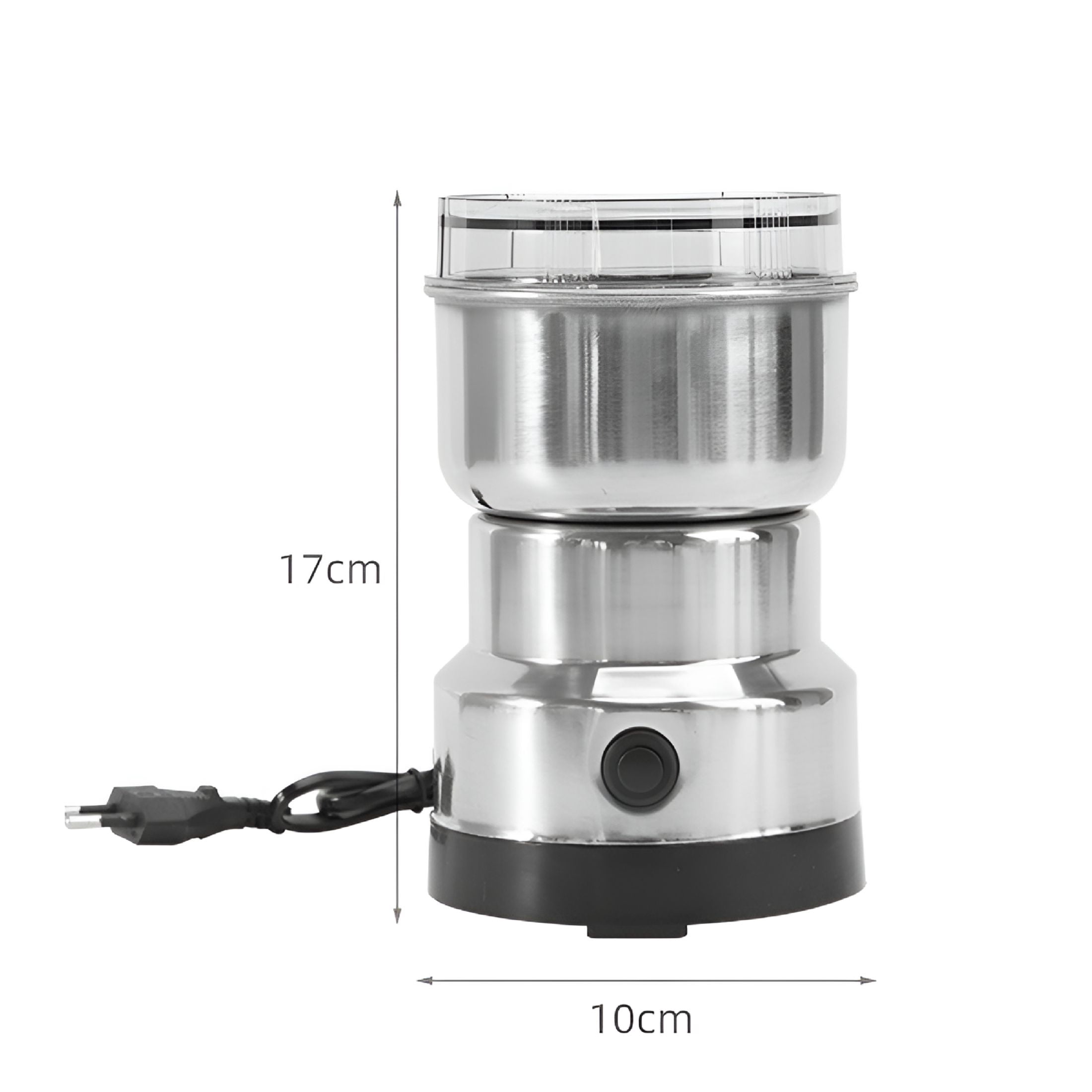 ZEPARO Electric Herb Grinder Stainless Steel Blade High Speed Clear Cover Small Grinder for Spice Coffee US Plug 110V