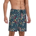 thumbnail image 2 of Pofeuu berry Nuts Leaf Print Men's Soft Woven Elastic Waistband Sleep Pajama Short-X-Large, 2 of 6
