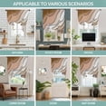 thumbnail image 6 of Brown Ombre Tie Up Curtains for Small Windows,Adjustable Rod Pocket Valance 45 Inch Short, Modern Geometric Abstract Aesthetic Cream Window Treatment Balloon Roman Blind Shade, 34" x 45", 6 of 9