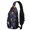 Basketball and Lightning Navy Pattern, variant on Basketball and Hoop Navy Pattern Sling Backpack, Casual Day Sling Pack with Earphone Port, Adjustable Strap Gift Ideas for Hiking Cycling Walking