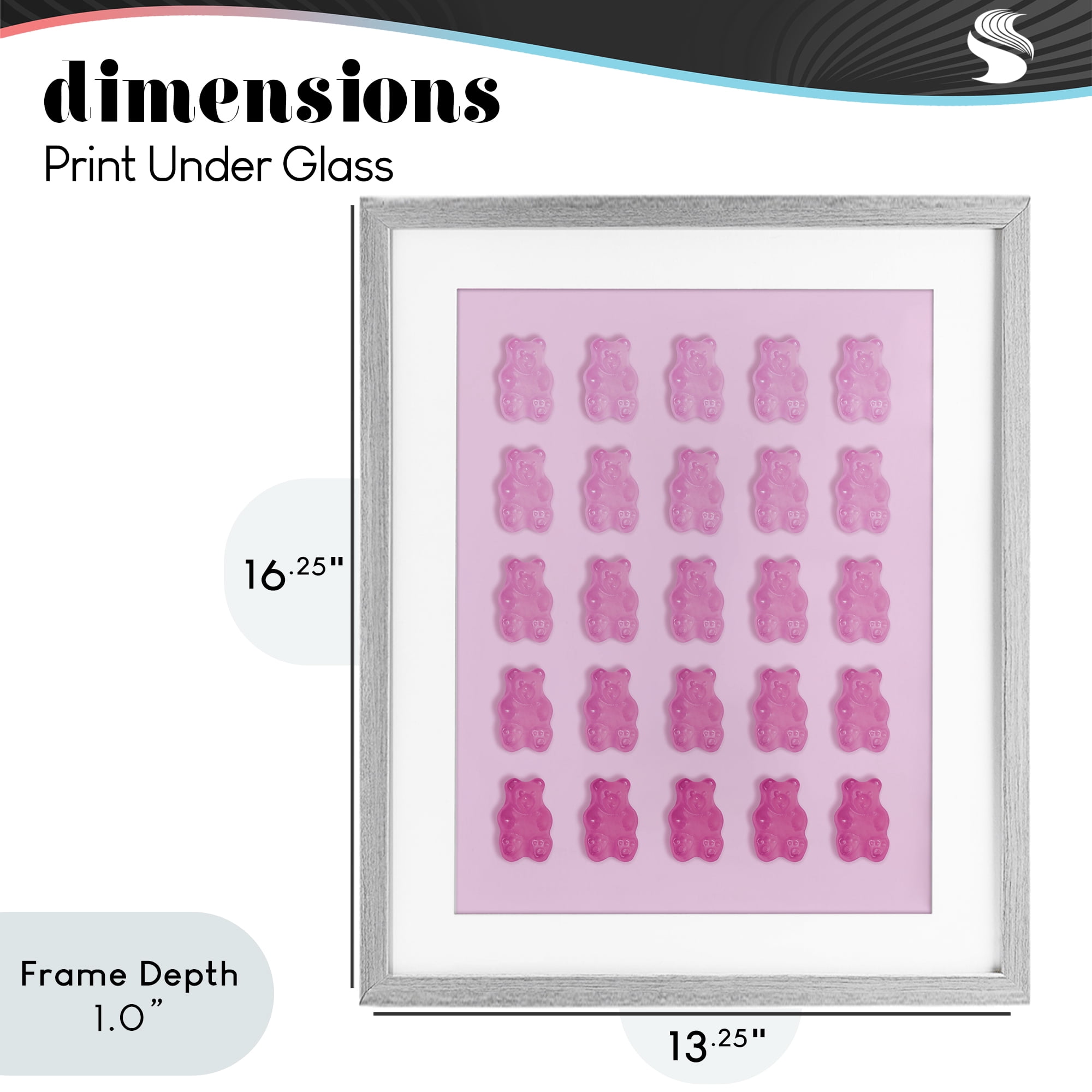 Stupell Industries Gradient Pastel Pink Bears Gray Framed Print Under Glass, design by LISH Creative