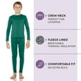 thumbnail image 4 of Rocky Kids Thermal Underwear Top & Bottom Set Long Johns for Boys, Jade Medium, 4 of 8