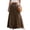 Coffee, variant on Womens Boho Linen Maxi Skirt Elastic High Waist Pleated A-Line Flowy Breathable Long Skirt for Summer Beach, Resort, Vacation and Party