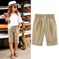 thumbnail image 2 of lnmuld Shorts for Girls Casual Shorts with Elastic Waistband and Pockets Lightweight Comfortable Solid Color Bottoms for Play Size:11-12 Years, 2 of 4