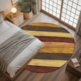 thumbnail image 3 of Vintage Wood Area Rug, Brown Wooden Broad Pastoral Style Washable Large Circle Carpet, Non Slip Round Rug for Living Room/Bedroom/Dining Room/Home Office/Dorm, 3 of 9