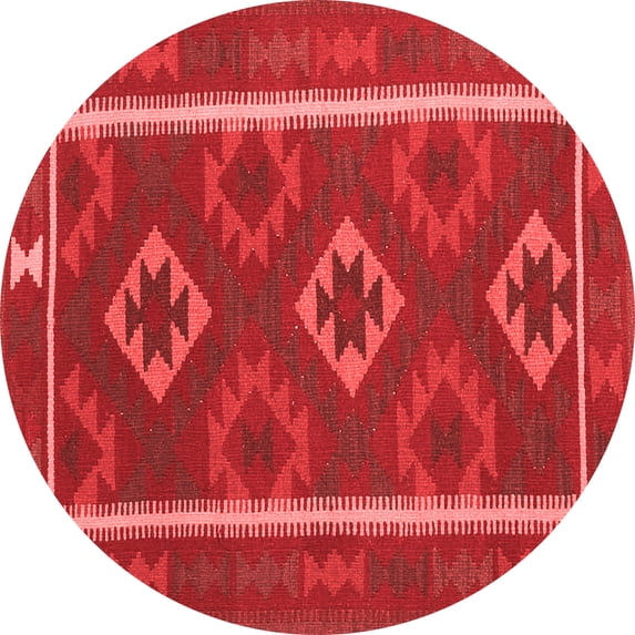 Ahgly Company Indoor Round Oriental Red Traditional Area Rugs, 8' Round