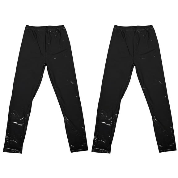 2 Pc Bright Leather Pants for Women High Waisted Leggings Pregnant Woman Elastic Autumn And Winter Pu Xxl