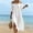 *White, variant on Women's Off The Shoulder 3/4 Sleeve Maxi Dress, Casual Tunic Waist Beach Dress with Side Slit White,Women's Plus XXXL
