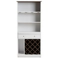 thumbnail image 4 of Bowery Hill Wood Wine Cabinet in White and Walnut Brown, 4 of 9