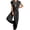 Black, variant on Women's Casual Sleeveless One Piece Jumpsuits Crew Neck Drawstring Summer Romper One Piece Outfits with Pockets