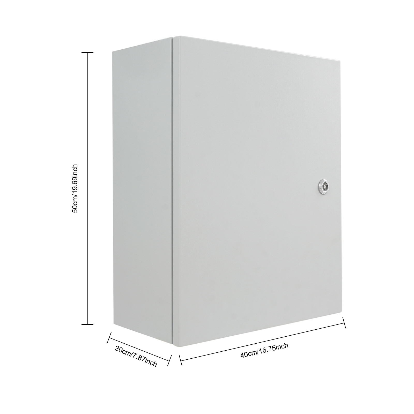Electrical Box, 50x40x20cm Outdoor Enclosure IP55, Steel Electrical Panel Box with Lock & Keys, Wall Mounted for Cable Wiring Junction Box