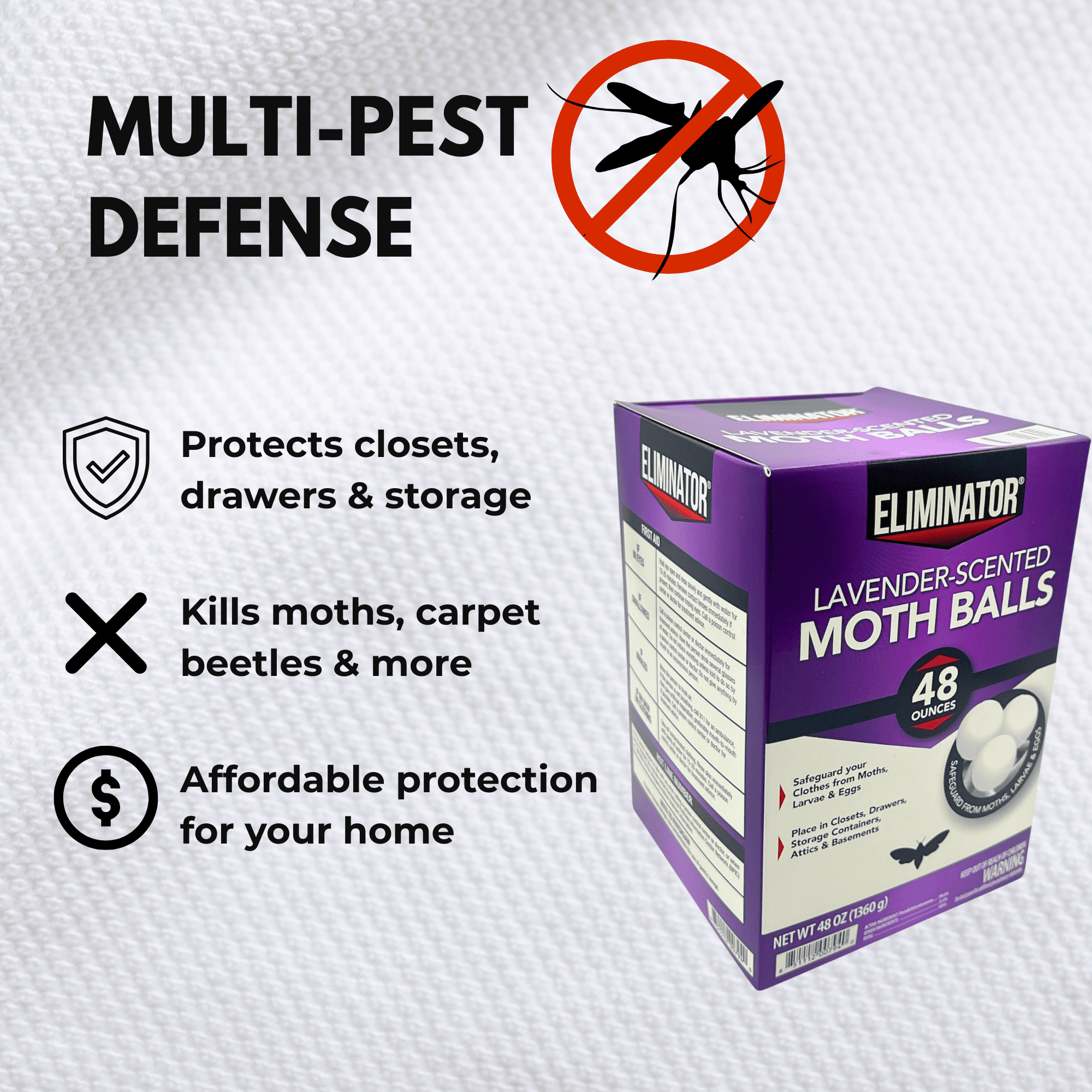 Eliminator Lavender Moth Balls 48 oz for Clothes Protection