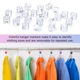 thumbnail image 4 of Uxcell 100-Pack Clothes Hanger Markers, Plastic L Size Garment Color Coded Size Clips Fit 3mm-5mm Rod[Transparent], 4 of 6
