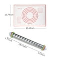 thumbnail image 3 of Tapis de Pâtisserie en Silicone Réglable à Roulettes Adapté pour la Cuisson Pizza Pâte Tarte Biscuits Pâtes Ustensile de Cuisine en Acier Inoxydable Gadgets de Cuisine, 3 of 7