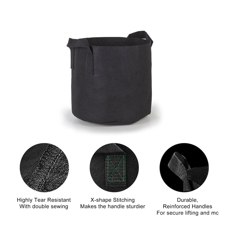 Tripumer 4-Pack 3 Gallon Grow Bags, Black photo 4