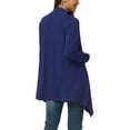 thumbnail image 3 of INSPIRE CHIC Women's Spring Fall Draped Open Front Casual Long Sleeve Lightweight Cardigan S Royal Blue, 3 of 6