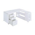 thumbnail image 5 of Contemporary L Shaped Office Desk with 3 Drawers and Shelves, White, 5 of 6