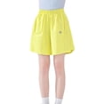 thumbnail image 2 of Girls' Quick Dry Elastic Waist Shorts, Casual Loose Wide Leg Running Shorts for Summer Yellow 140, 2 of 9