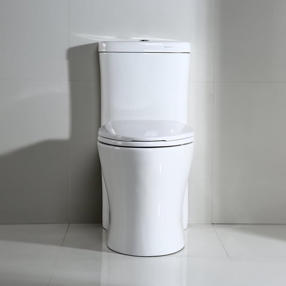 Woodbridge T-0033 Dual Flush Elongated One Piece Toilet with Soft Closing Seat