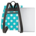 thumbnail image 3 of Easygdp Aqua And White Polka Dot Mochila de Cuero para Mujeres, Bolso de Hombro, Bolsos de Mano de Moda para Trabajo y Viajes, 3 of 4