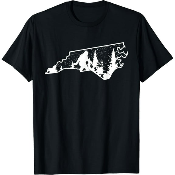 t-shirt Bigfoot North Carolina State Pride Cute Sasquatch Love Map T-Shirt mens t shirt,black,women,funny,misfits,men,journey