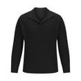 thumbnail image 3 of Iugvhana Stand-Up Collar Sweaters for Men Daily Casual Pullover Rib Design Knitted Slim Fit Lightweight Long Sleeve Sweater Black XXL, 3 of 5