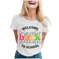 thumbnail image 1 of LUOGENLI T-shirts pour Femmes Mode Rentrée des Classes Imprimé Manches Courtes Col Rond T-shirts Graphiques Vintage Saint-Valentin Blanc TTG, 1 of 4