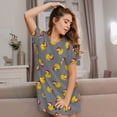 thumbnail image 3 of Fotbe Christmas hat duck Pattern Women's Cotton Nightgown Sleepwear Short Sleeves Shirt Casual Print Sleepdress, 3 of 6