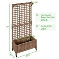 thumbnail image 5 of Yaheetech 72''H Movable Fir Wood Planter Raised Garden Bed with Trellis and Wheels,Dark Brown, 5 of 7