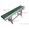 thumbnail image 2 of INTBUYING PVC Belt Inclined Conveyor Double Guardrails Fence with Baffles Packaging Supply 70.8"*11.8" Green, 2 of 9