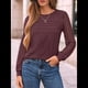 thumbnail image 5 of Camisas de Larga para Mujer, Blusas Elegantes e Informales de Encaje, Conjuntos de Otoño 2025, Camisetas y Ropa de Trabajo. Vino Tinto L, 5 of 8