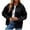 Black, variant on Women's Solid Color Basic Button Denim Jacket With Pockets, Casual Denim Jacket Top Women Distressed Oversize Frayed Hem Trucker Denim Jean Jacket Shirt Shacket Size