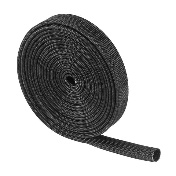 Fiberglass Heat Wire Shield Sleeve Heat High Temp Shield Adjustable 10ft 12mm 1/2" Black for Car Wire Loom Protection