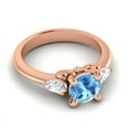 thumbnail image 3 of 2.50 Ct Wonderful Round Shape Blue Topaz Natural Diamond Gemstone Anniversary Ring for her Solid 14K Rose Gold Size 6.5 by Diamond-Capitals, 3 of 8