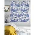thumbnail image 3 of Sheer Curtains 72 Inches Long 2 Panels, Chinese Style Garden Plant Landscape Rod Pocket Curtain Voile Draperies, Chinoiserie Light Filtering Window Treatment for Living Room Kitchen Bedroom, 3 of 8