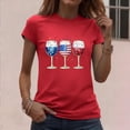 thumbnail image 5 of Women's 4th of July Graphic Tees Patriotic American Flag Wine Glass Shirts Casual Short Sleeve Summer Tops Independence Day Vacation Novelty Clothing, 5 of 5
