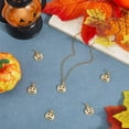 thumbnail image 3 of 1 Box 6Pcs Pumpkin Charms 18K Gold Plated Cubic Zirconia Jack O Lantern Charm for Jewelry Making DIY Crafts Supplies Decoration Clear, 3 of 6