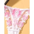 thumbnail image 3 of Tangas de malla con bordado floral, bragas con aros y bloques de color cautivadores, lencería y ropa interior femenina, 3 of 5