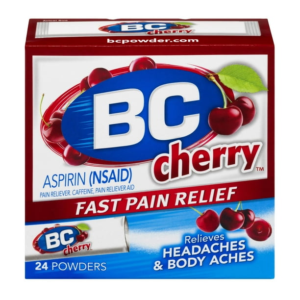 BC Powder Fast Pain Relief Aspirin (NSAID) & Caffeine Cherry 24