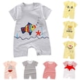 thumbnail image 4 of enyan Toddler Boy Outfits Unisex Summer Trendy Rompers Short Sleeve Zipped Bodysuit Cotton Outfits 3M 6M 9M 12M 18M 24M Baby Clothes Black,0-6 Months, 4 of 4