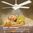 thumbnail image 4 of OUTON 52" Modern Ceiling Fan with Lights and Remote Control, Dimmable Fanlight for Indoor Outdoor Bedroom, Living Room,5 Dual Blades,Reverse Airflow, White, 4 of 8