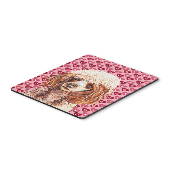"Red Miniature Poodle Hearts and Love Mouse Pad Hot Pad or Trivet"