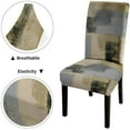 thumbnail image 2 of Brown and Green Contemporary Chair Covers Art Beige and Grey Acrylic Artwork Chair Covers Set of 6 for Dining Room Dining Chair Slipcover Washable Removable for Kitchen Hotel Universal Size, 2 of 4