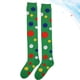 thumbnail image 3 of FELTECHELECTR 1 par de medias de payaso para cosplay con estampado de lunares, calcetines largos por encima de la rodilla, para fiestas, disfraces, espectáculos y baile (verdes), 3 of 6