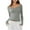 Grey, variant on breaise Womens Off The Shoulder Shirts Slim Fit Long Sleeve Stretch T-Shirt Trendy Casual Y2K Tops Streetwear Gray,S