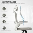 thumbnail image 3 of CoSoTower Ergonomic Mesh Office Chair, High Back Desk Chair with Rotatable Headrest, Flip-Up Armrests, Lumbar Support, Grey, 3 of 7
