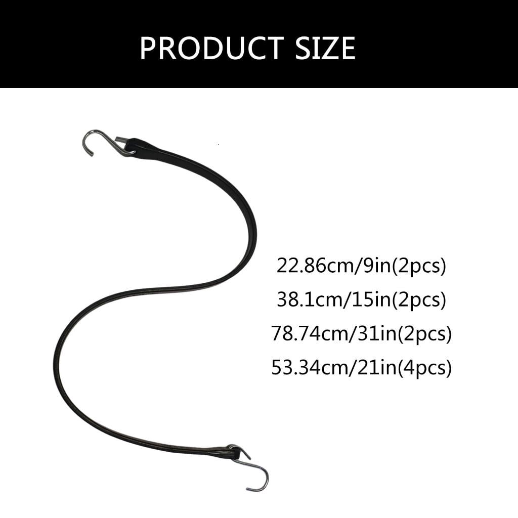 10Pcs Rubber Bungee Cords with Hook Elastic Rope Straps Enduring Bungee Straps for Securing Tarps, Motorcycle, Cargo
